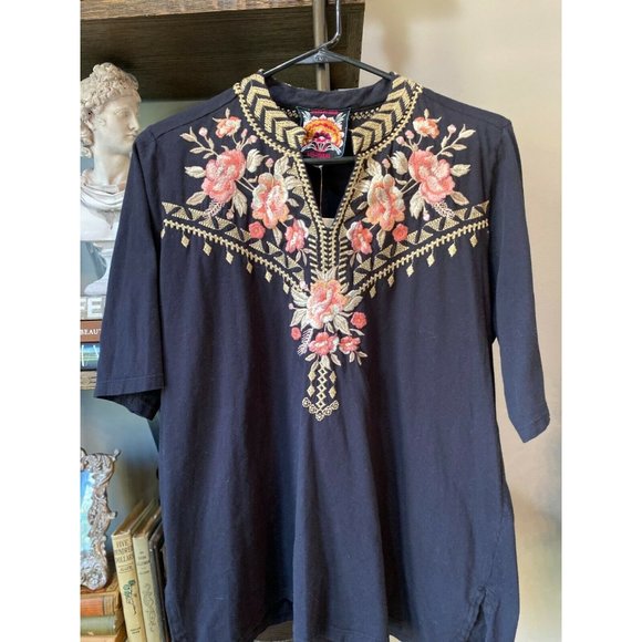 Johnny Was Tops - Johnny Was Rianne Easy V-Neck Embroidered Top NWT
